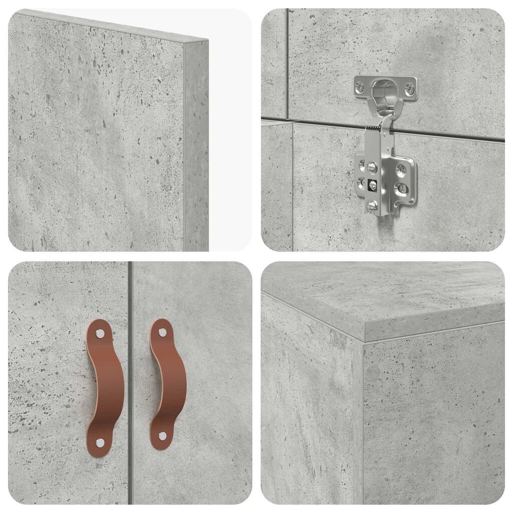 vidaXL Κρεβάτι αποθήκευσης Concrete Grey, 75x190 cm, από επεξεργασμένο ξύλο.