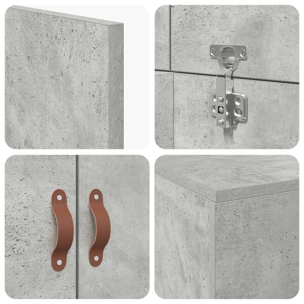 vidaXL Κρεβάτι αποθήκευσης Concrete Grey, 75x190 cm, από επεξεργασμένο ξύλο.