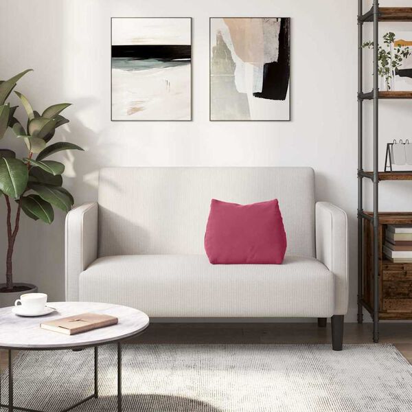 vidaXL Μαξιλάρι Πλάτης Κόκκινο 45 x 20 x 35 εκ. Υφασμάτινο Κορντουρά