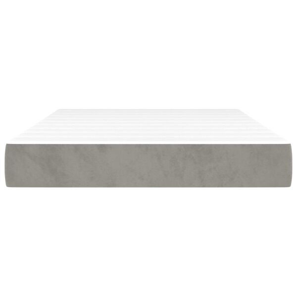 vidaXL Στρώμα με Pocket Springs Ανοιχτό Γκρι 120x200x20 εκ. Βελούδινο