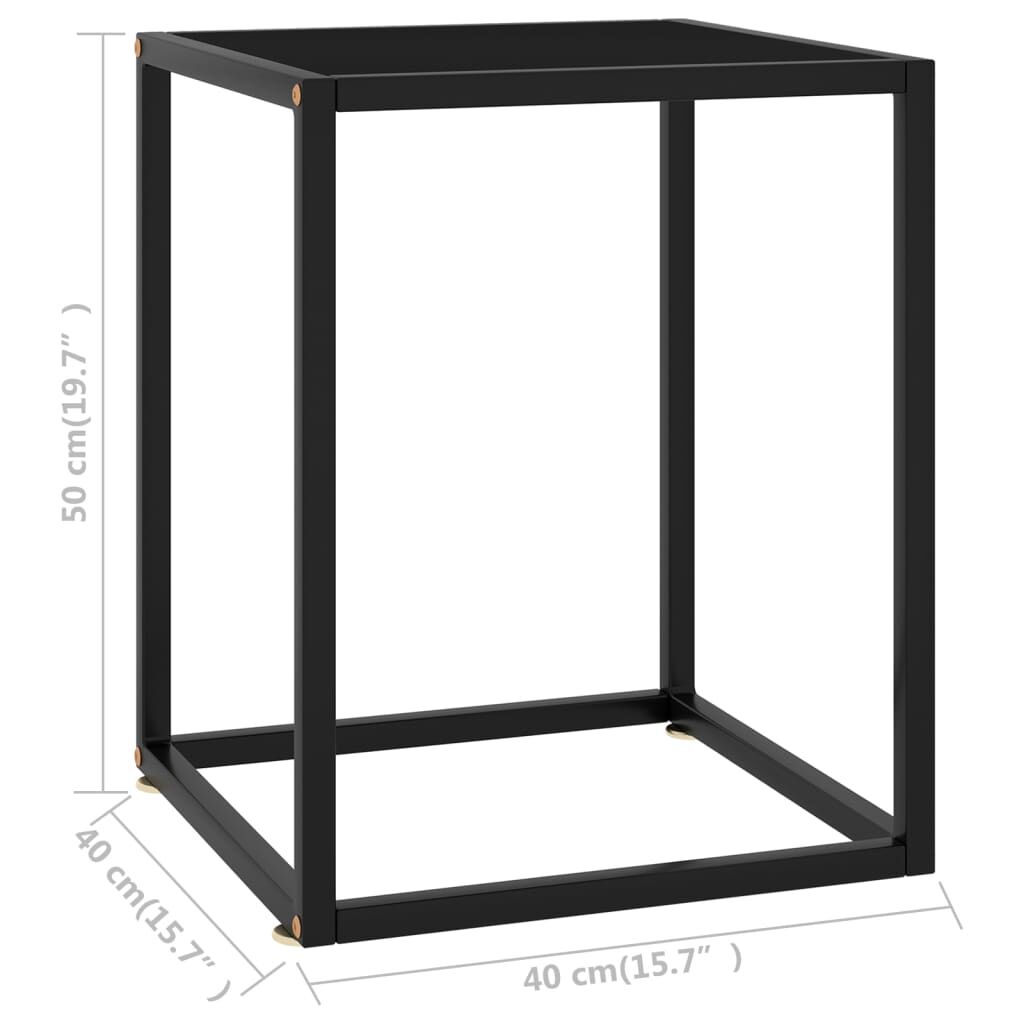 vidaXL Τραπεζάκι Σαλονιού Μαύρο 40 x 40 x 50 εκ. με Μαύρο Γυαλί