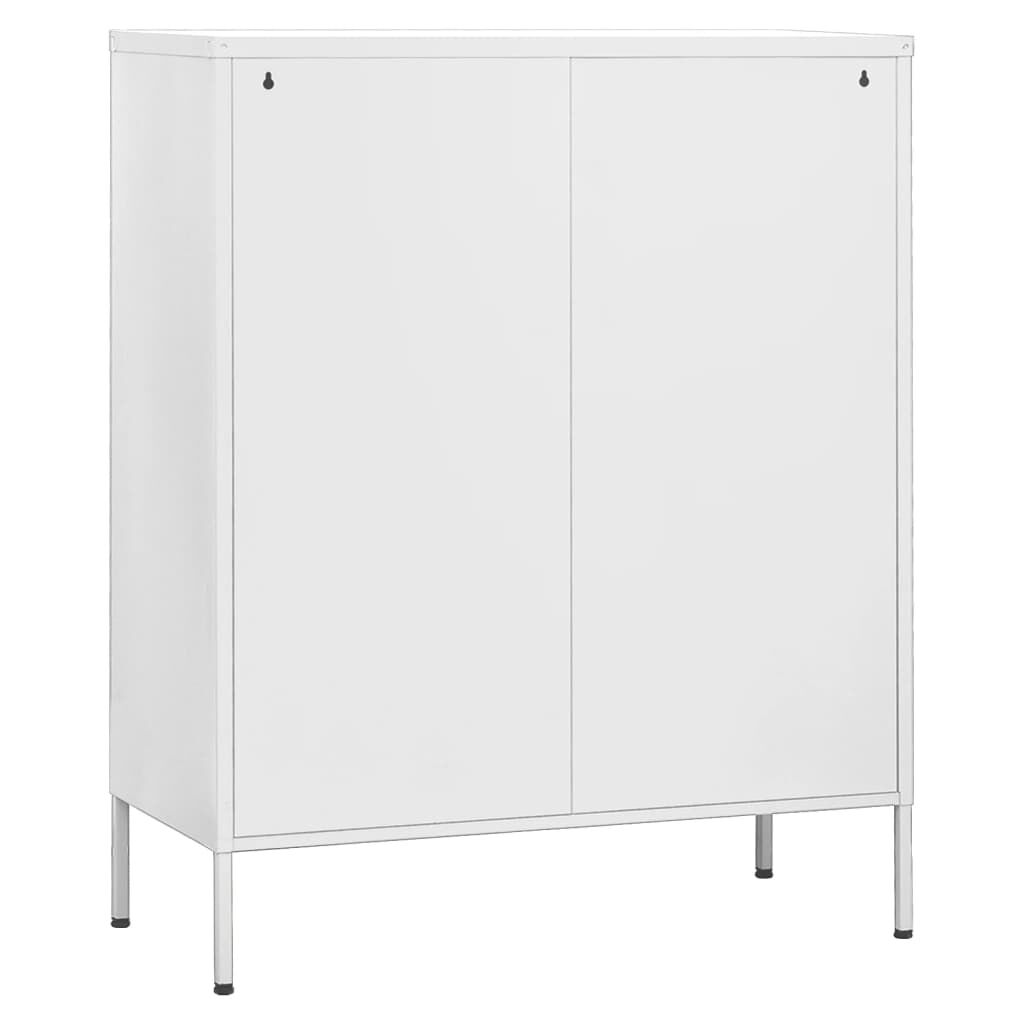 vidaXL Ντουλάπι Αποθήκευσης Λευκό 80 x 35 x 101,5 εκ. Ατσάλινο