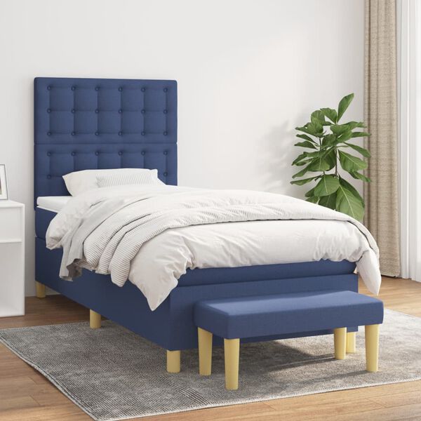 vidaXL &Kappa;&rho;&epsilon;&beta;ά&tau;&iota; Boxspring &mu;&epsilon; &Sigma;&tau;&rho;ώ&mu;&alpha; &Mu;&pi;&lambda;&epsilon; 90x190 &epsilon;&kappa;.&Upsilon;&phi;&alpha;&sigma;&mu;ά&tau;&iota;&nu;&omicron;
