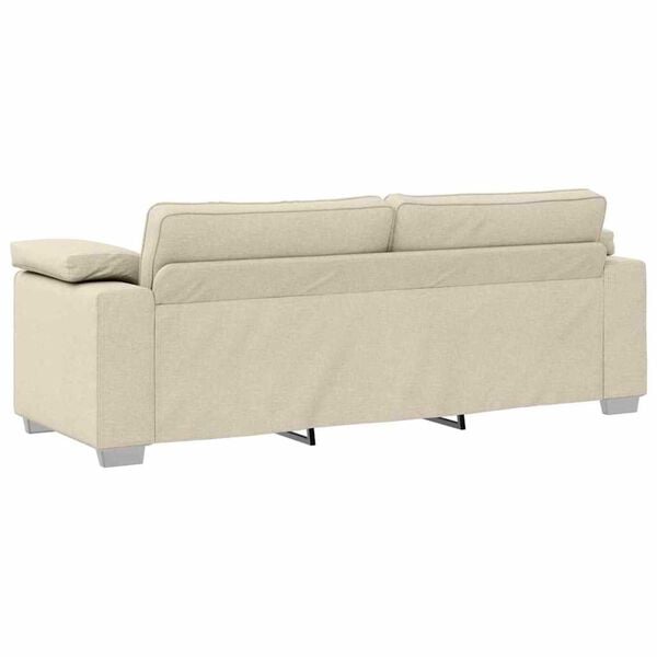 vidaXL Καναπές με μαξιλάρι με μαξιλάρι Μπεζ 219 x 77 x 82 εκ Λινό