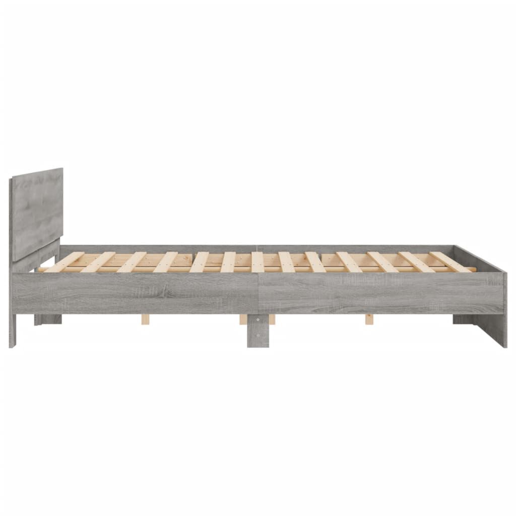 vidaXL Πλαίσιο Κρεβατιού με Κεφαλάρι Γκρι Sonoma 180x200 εκ.