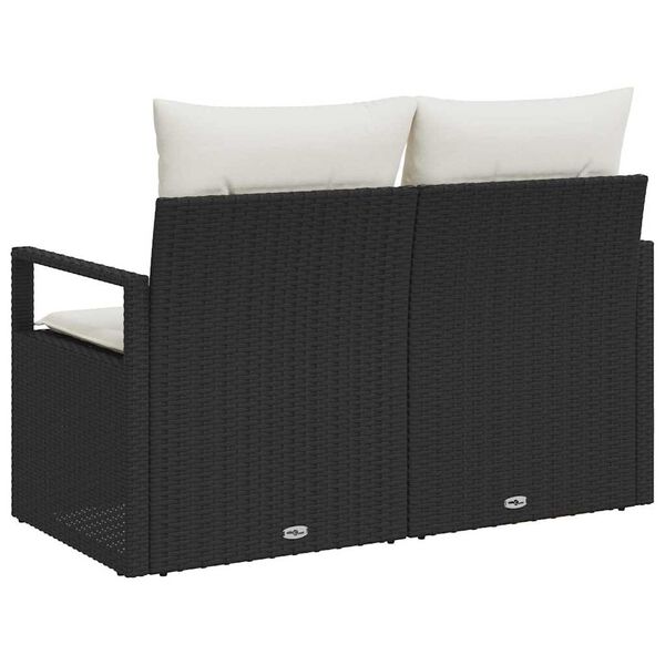 vidaXL Καναπές Κήπου Μαύρο 120 x 62 x 69εκ συνθετικό ρατάν