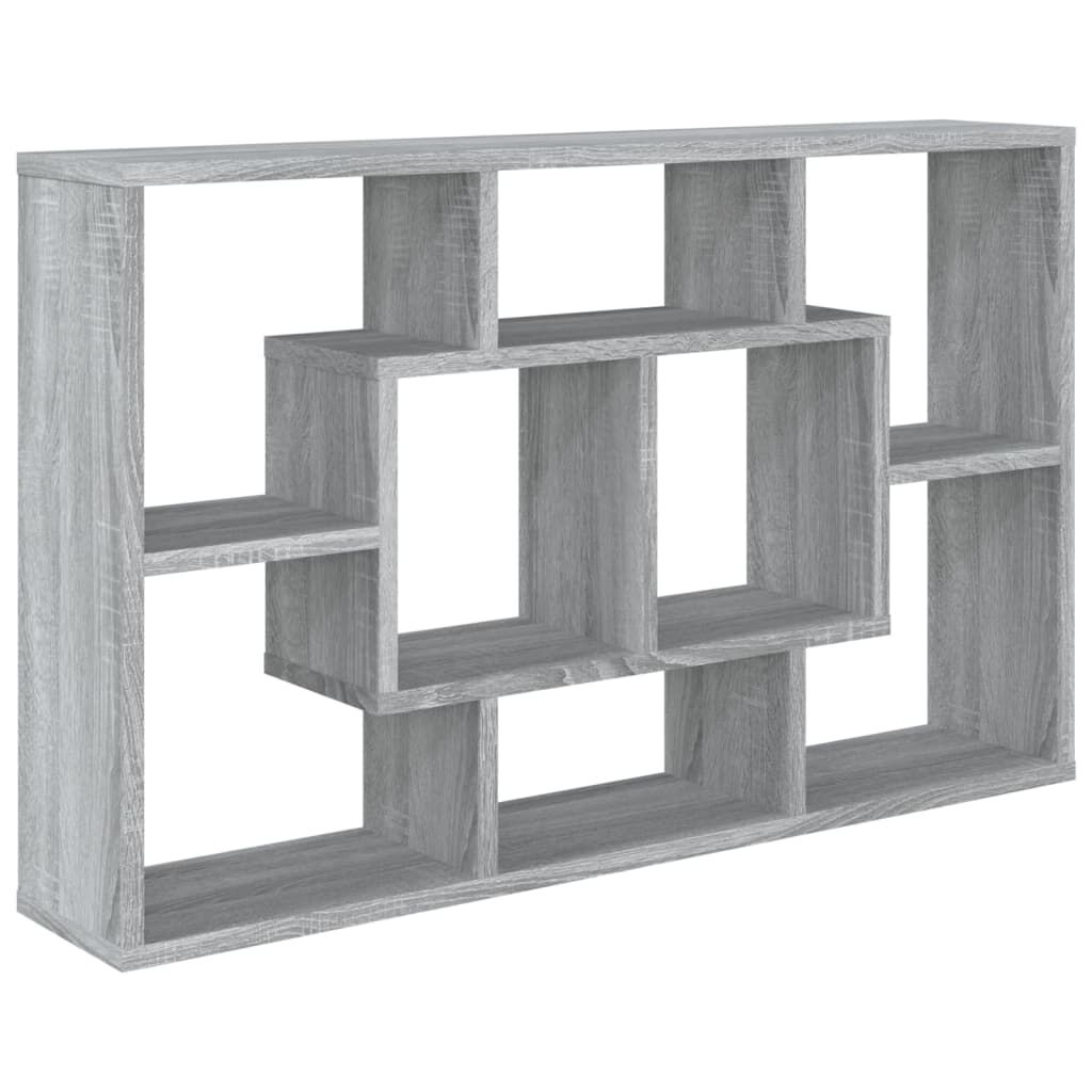 vidaXL Ραφιέρα Τοίχου Γκρι Sonoma 85x16x52,5 εκ. Επεξεργασμένο Ξύλο