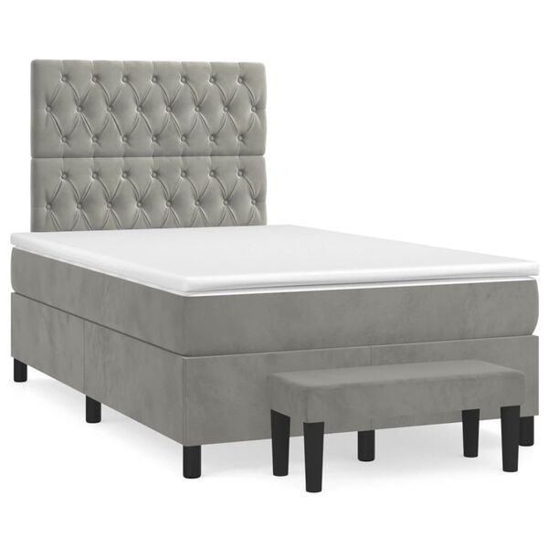 vidaXL &Kappa;&rho;&epsilon;&beta;ά&tau;&iota; Boxspring &mu;&epsilon; &Sigma;&tau;&rho;ώ&mu;&alpha; &Alpha;&nu;&omicron;&iota;&chi;&tau;ό &Gamma;&kappa;&rho;&iota; 120x200 &epsilon;&kappa;. &Beta;&epsilon;&lambda;&omicron;ύ&delta;&iota;&nu;&omicron;