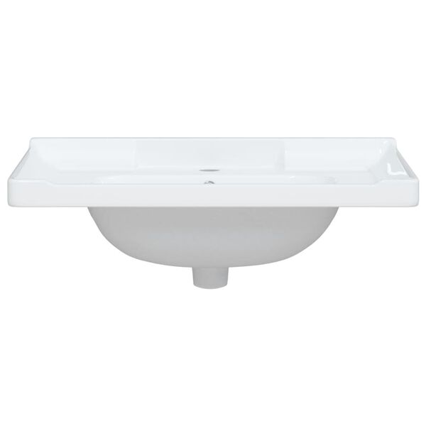 vidaXL Νιπτήρας Μπάνιου Ορθογώνιος Λευκός 71 x 48 x 23 εκ. Κεραμικός