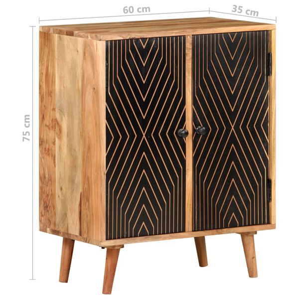 vidaXL Ντουλάπι 60 x 35 x 75 εκ. από Μασίφ Ξύλο Ακακίας