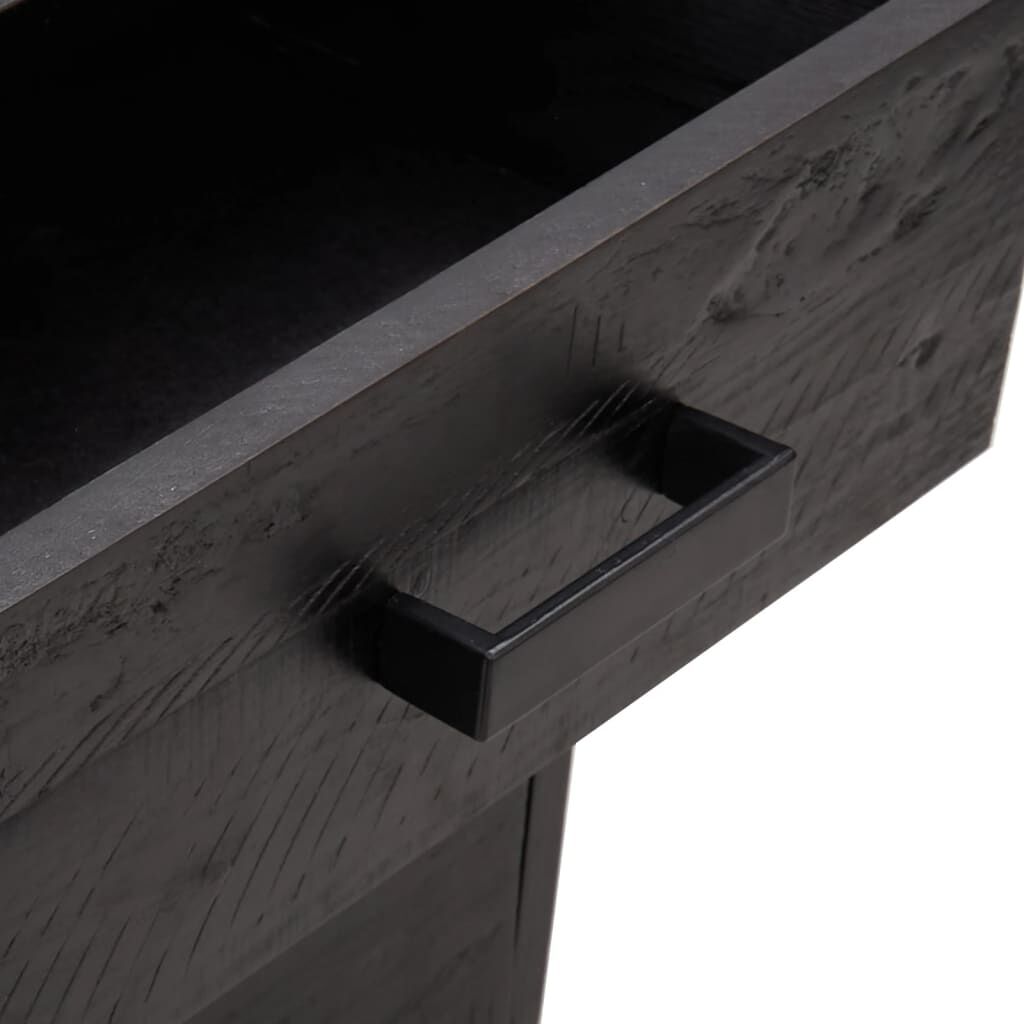 vidaXL Κομοδίνο Μαύρο 36 x 30 x 45 εκ. από Μασίφ Ξύλο Πεύκου