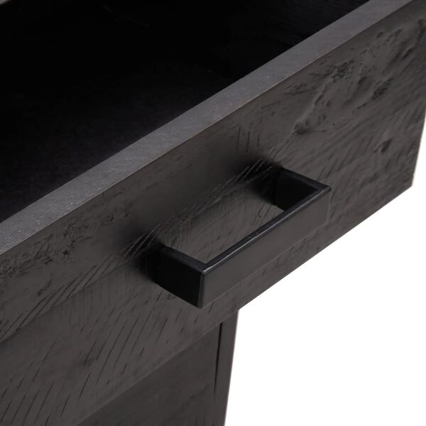 vidaXL Κομοδίνο Μαύρο 36 x 30 x 45 εκ. από Μασίφ Ξύλο Πεύκου