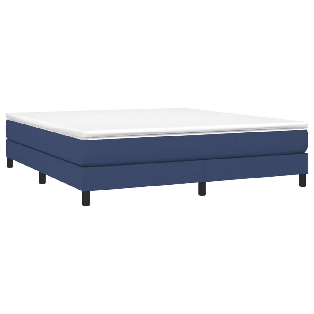 vidaXL Κρεβάτι Boxspring με Στρώμα Μπλε 180x200 εκ. Υφασμάτινο