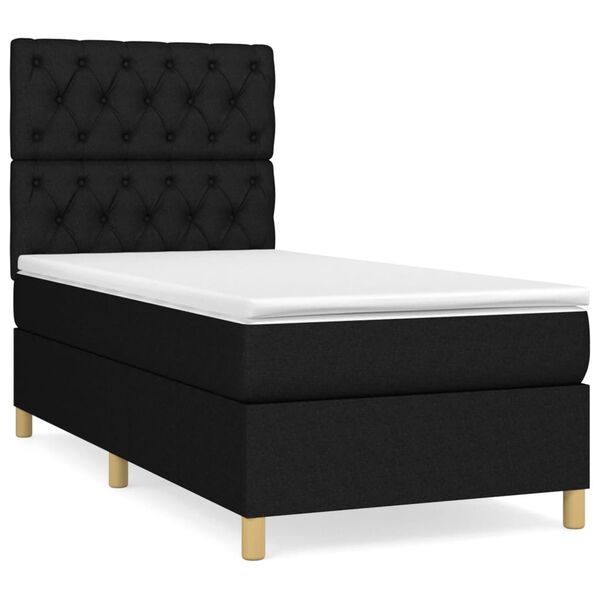 vidaXL &Kappa;&rho;&epsilon;&beta;ά&tau;&iota; Boxspring &mu;&epsilon; &Sigma;&tau;&rho;ώ&mu;&alpha; &Mu;&alpha;ύ&rho;&omicron; 80 x 200 &epsilon;&kappa;. &Upsilon;&phi;&alpha;&sigma;&mu;ά&tau;&iota;&nu;&omicron;