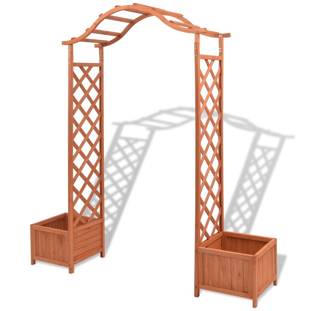 vidaXL Καφασωτό Αψίδα με Γλάστρες 180 x 40 x 205 εκ.