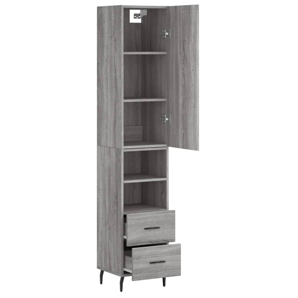 vidaXL Μπουφές Sonoma Γκρι 34,5 x 34 x 180 εκ. από Επεξεργασμένο Ξύλο