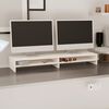vidaXL Βάση Οθόνης Λευκή 100 x 24 x 13 εκ. από Μασίφ Ξύλο Πεύκου