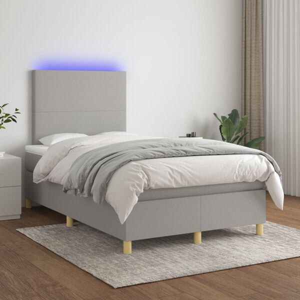 vidaXL &Kappa;&rho;&epsilon;&beta;ά&tau;&iota; Boxspring &mu;&epsilon; &Sigma;&tau;&rho;ώ&mu;&alpha; & LED &Alpha;&nu;.&Gamma;&kappa;&rho;&iota; 120x200 &epsilon;&kappa; &Upsilon;&phi;&alpha;&sigma;&mu;ά&tau;&iota;&nu;&omicron;