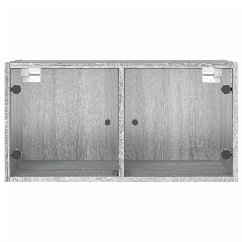 vidaXL Ντουλάπι Τοίχου Γκρι Sonoma 68,5x37x35 εκ. με Γυάλινες Πόρτες