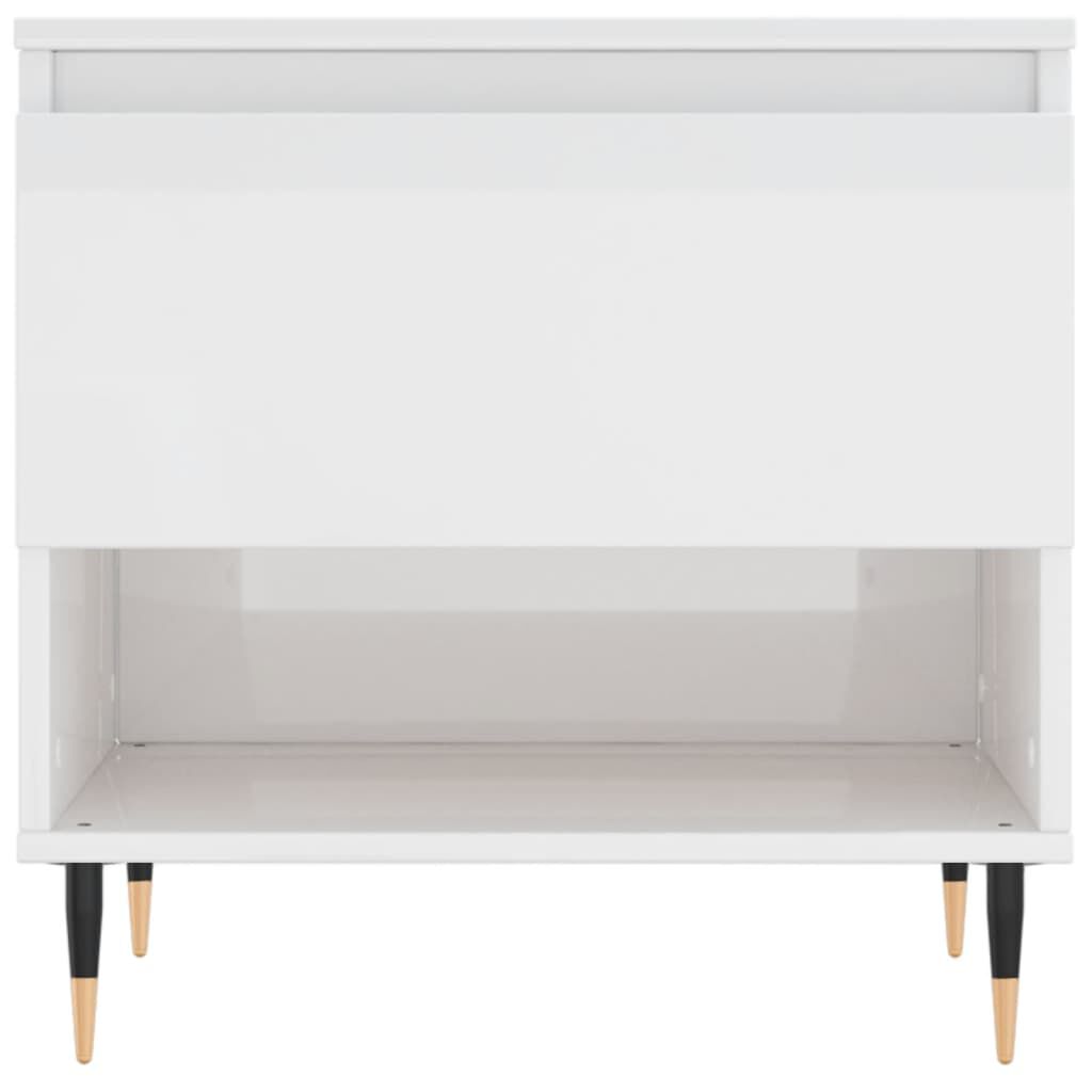 vidaXL Τραπεζάκι Σαλονιού Γυαλιστ. Λευκό 50 x 46 x 50εκ. Επεξεργ. Ξύλο