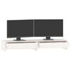 vidaXL Βάση Οθόνης Λευκή 100x27x15 εκ. από Μασίφ Ξύλο Πεύκου
