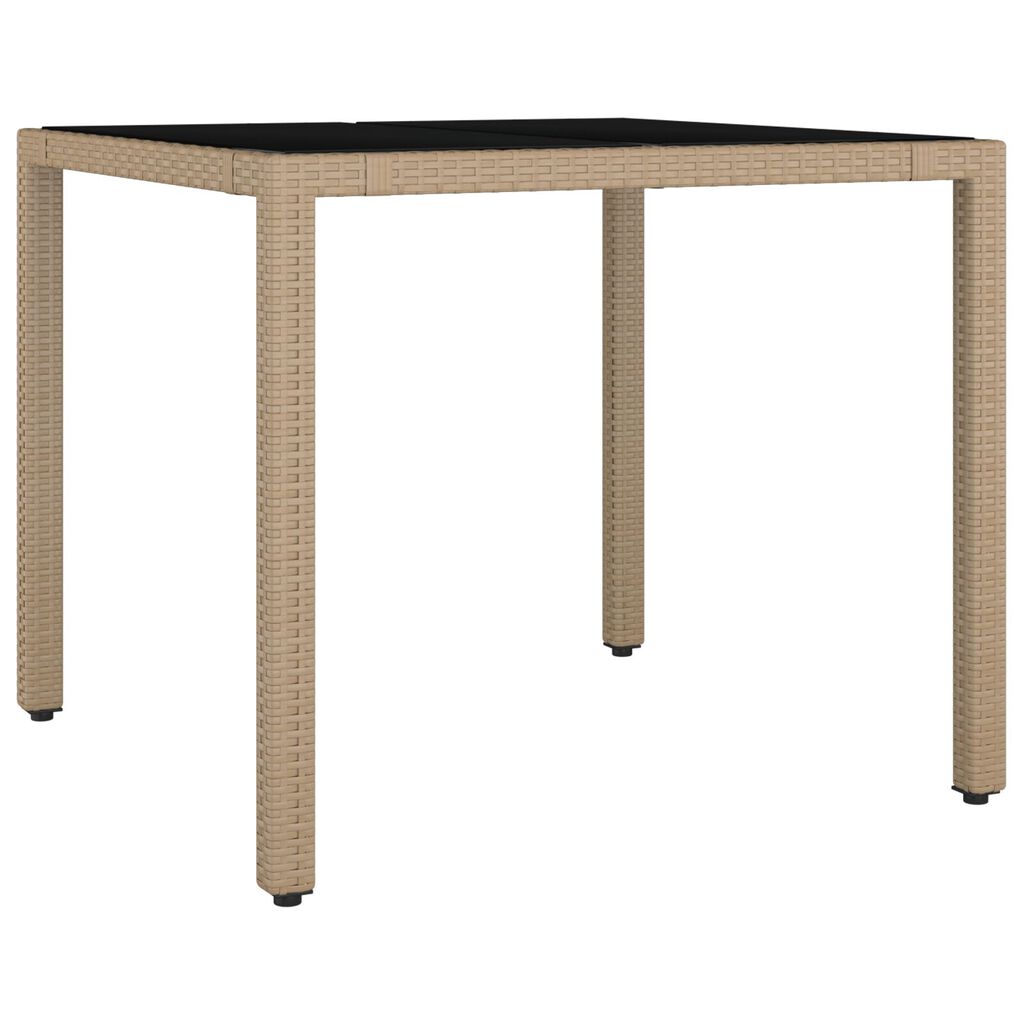 vidaXL Σέτ φαγητού για κήπο 5 pcs Μπεζ 90 x 90 x 75 cm συνθετικό ρατάν