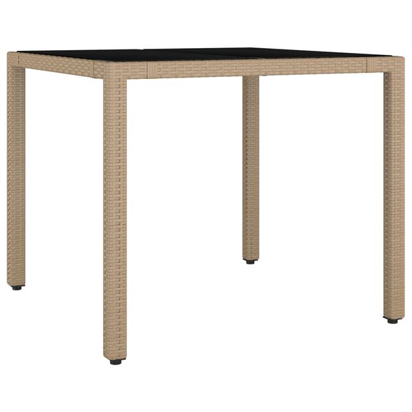 vidaXL Σέτ φαγητού για κήπο 5 pcs Μπεζ 90 x 90 x 75 cm συνθετικό ρατάν