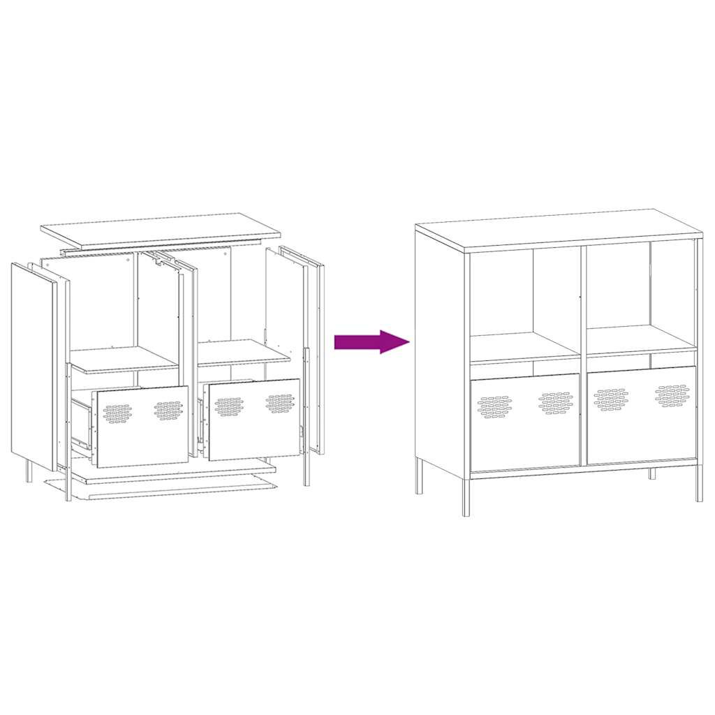 vidaXL Ντουλάπι Ροζ 68x39x73,5 εκ. από Χάλυβα Ψυχρής Έλασης