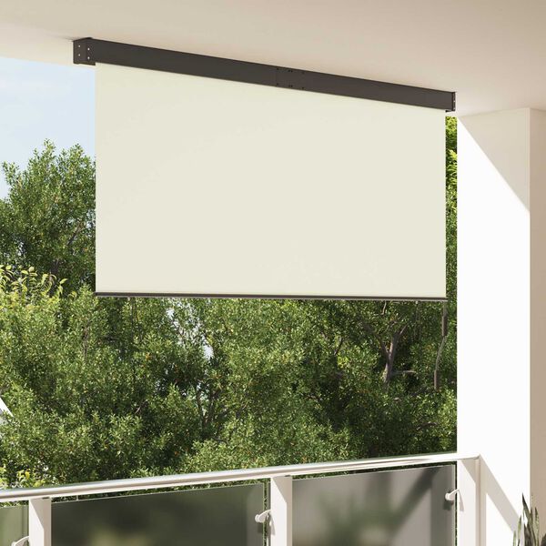 vidaXL Εξωτερικό ρολό Ριγέ Ρυθμιζόμενος Κρεμ 200 x 250 εκ. ύφασμα