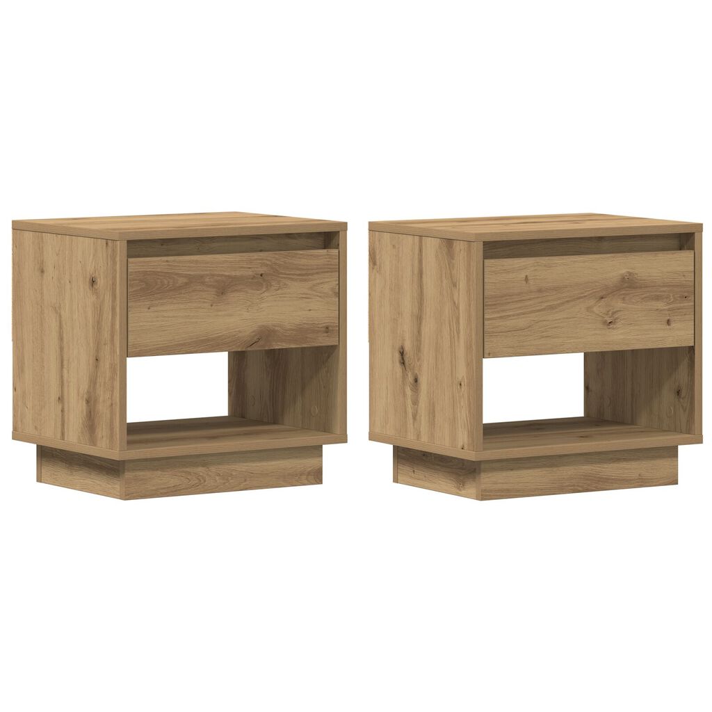 vidaXL Κομοδίνο 2 τεμ Καρυδί 45x34x47 εκ Ξύλο Γεννητριών