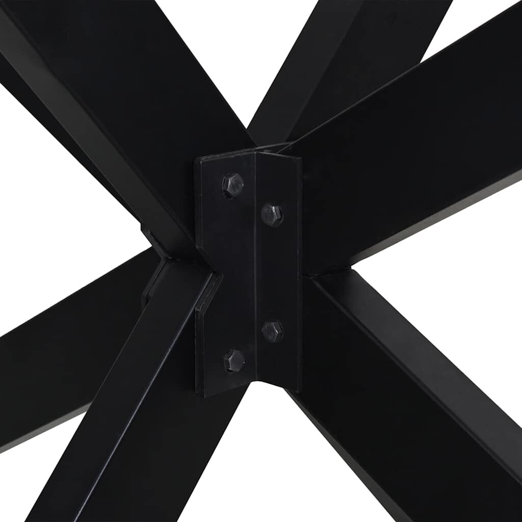 vidaXL Τραπεζαρία πόδι αράχνης σχήμα Μαύρο 150x78x(72-73) εκ. Ατσάλι