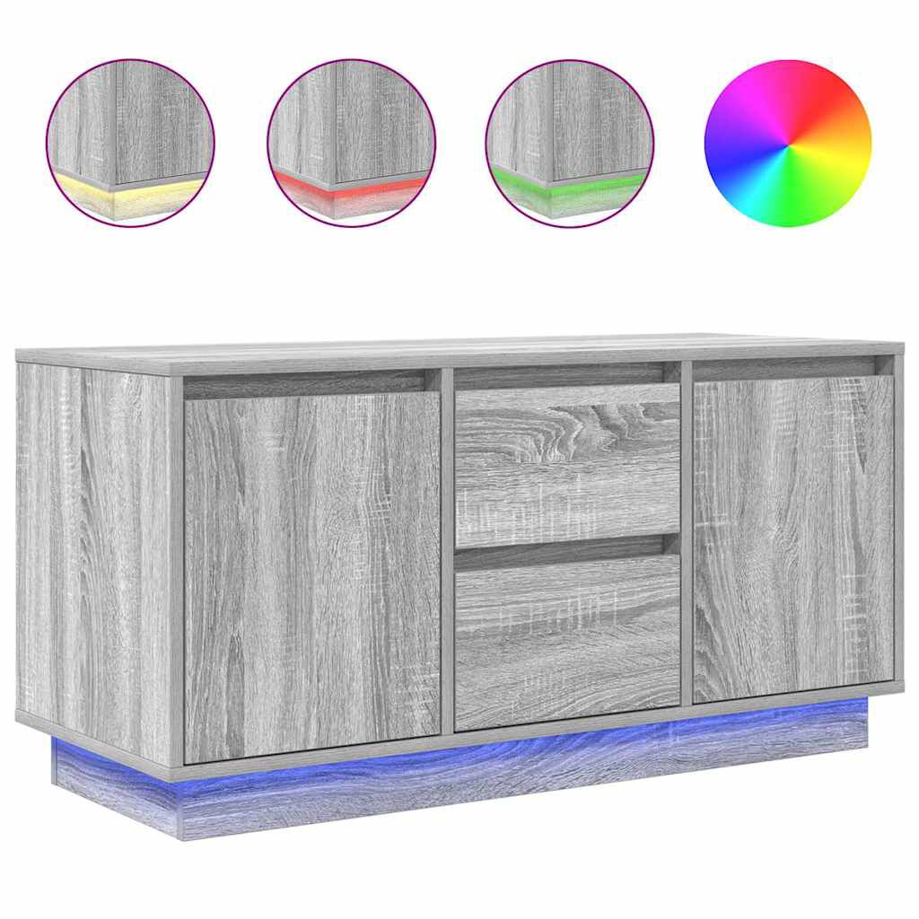vidaXL Έπιπλο Τηλεόρασης με LED Γκρι Sonoma 100x41x50 εκ.