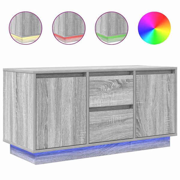 vidaXL Έπιπλο Τηλεόρασης με LED Γκρι Sonoma 100x41x50 εκ.