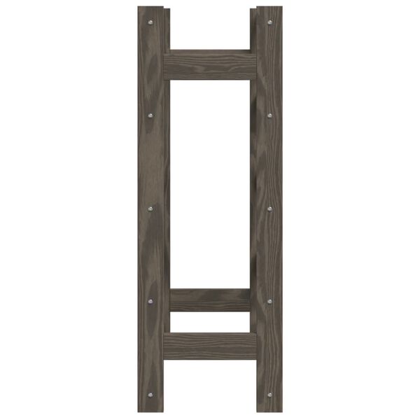 vidaXL Ραφιέρα Κρασιών για 20 Μπουκάλια Γκρι από Μασίφ Ξύλο Πεύκου