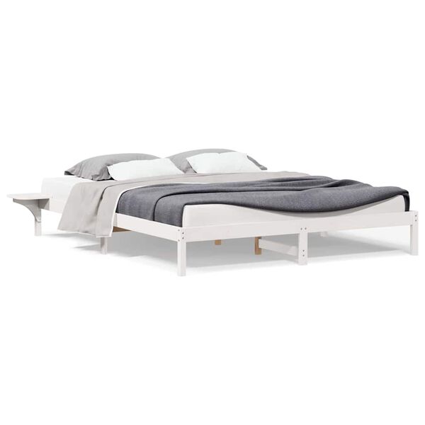 vidaXL Κρεβατοκάμαρα με Πλαϊνά Τραπέζια Λευκό 180 x 210 cm