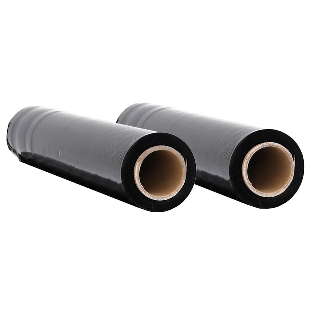 vidaXL Stretch Film 2 τεμάχια Μαύρο 17 μm 50 cm x 150 m