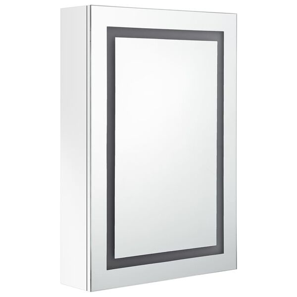 vidaXL Καθρέφτης Μπάνιου με Ντουλάπι & LED Λαμπερό Λευκό 50x13x70 εκ.