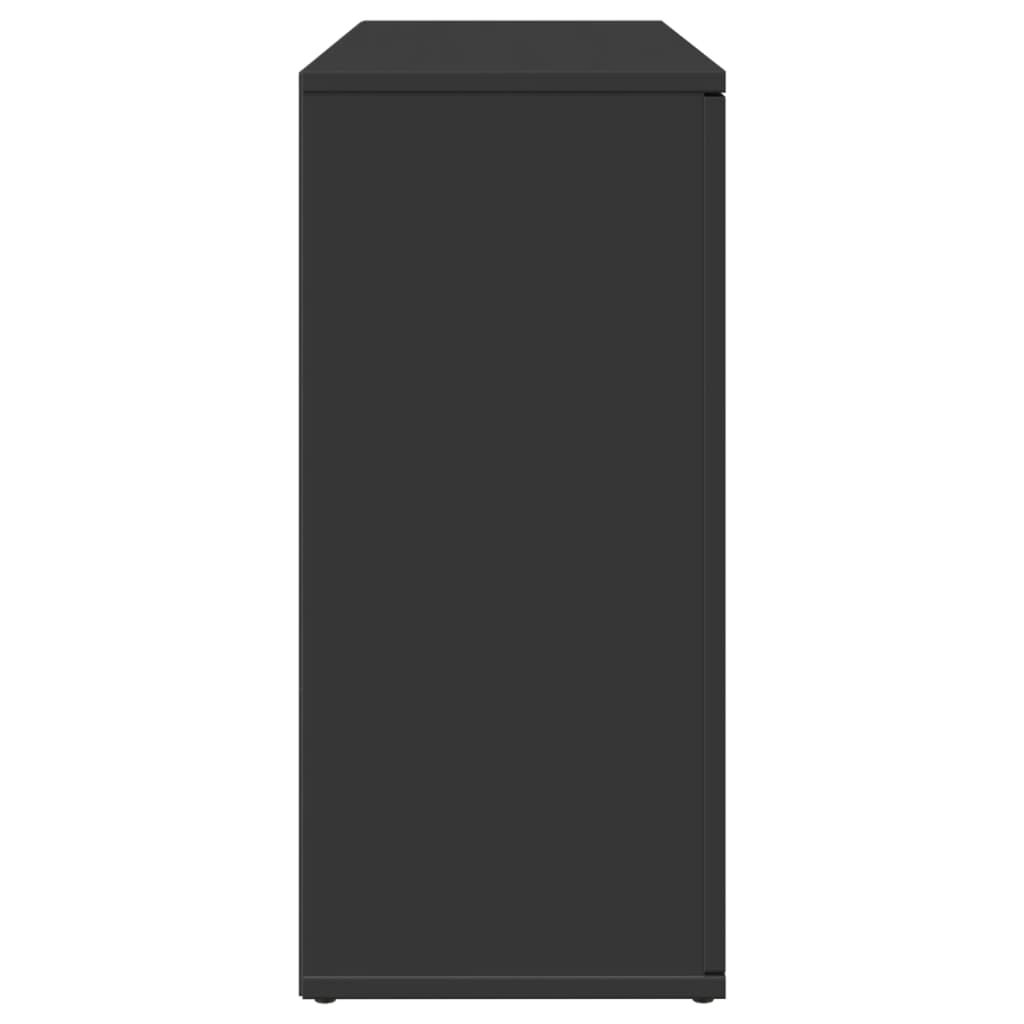 vidaXL Ντουλάπι Μαύρο 90,5x29,5x65 εκ. Επεξεργασμένο ΞΞύλο δρυός