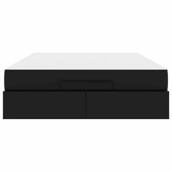 vidaXL Σκελετός κρεβατιού με στρώμα Μαύρο 160 x 200 cm Τεχνητό δέρμα