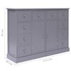 vidaXL Ντουλάπι με 10 Συρτάρια Γκρι 113 x 30 x 79 εκ. από Ξύλο