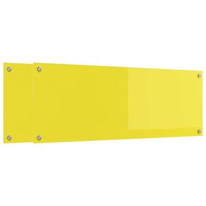 vidaXL Πίσω Πάνελ Κουζίνας 2 pcs Κίτρινο 110 x 40 cm σκληρυμένο γυαλί