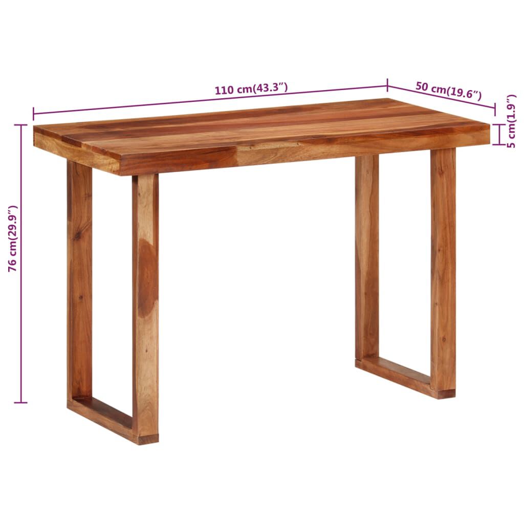 vidaXL Τραπεζαρία 110 x 50 x 76 εκ. από Μασίφ Ξύλο Ακακίας