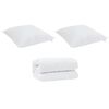 vidaXL Σετ Κουβέρτας με μαξιλάρι 3 pcs Λευκό 240 x 220 cm Μικροΐνες