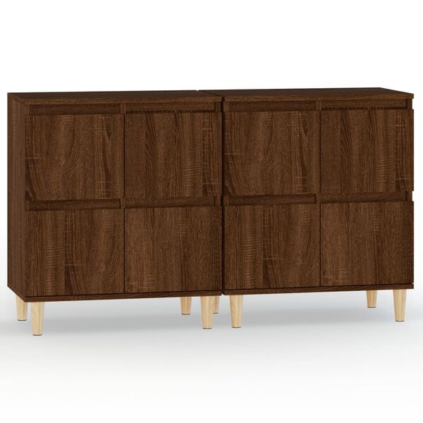 vidaXL Συρταριέρες 2 τεμ. Καφέ Δρυς 60x35x70 εκ. Επεξεργασμένο Ξύλο