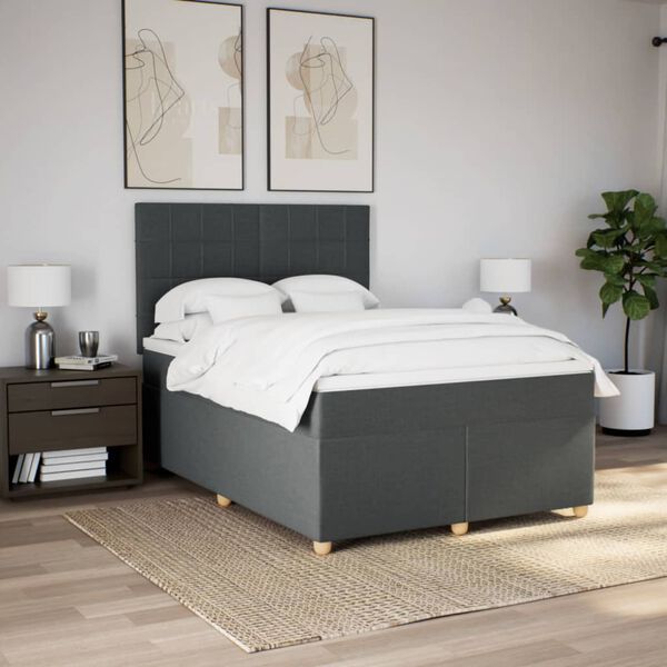 vidaXL &Kappa;&rho;&epsilon;&beta;ά&tau;&iota; Boxspring &mu;&epsilon; &Sigma;&tau;&rho;ώ&mu;&alpha; &Sigma;&kappa;&omicron;ύ&rho;&omicron; &Gamma;&kappa;&rho;&iota; 140x200 &epsilon;&kappa; &Upsilon;&phi;&alpha;&sigma;&mu;ά&tau;&iota;&nu;&omicron;