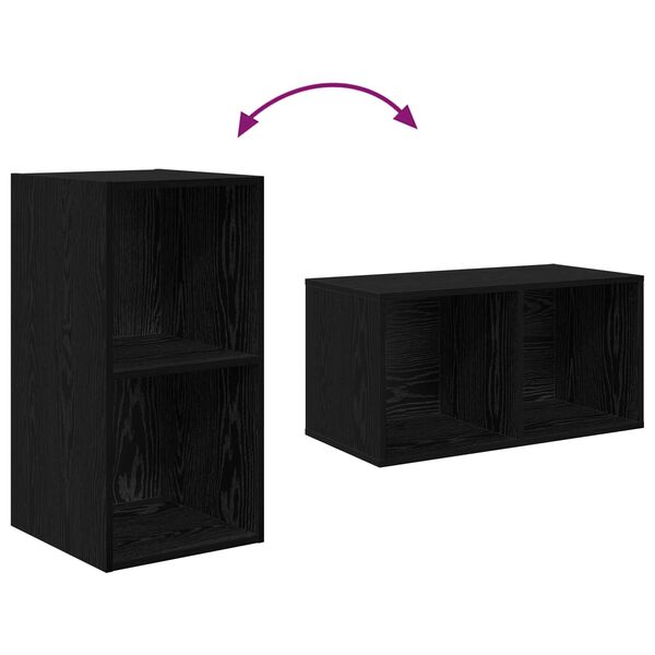 vidaXL Τηλεοπτική Κάβα Τοίχου με ράφι 4 pcs Μαύρη δρυς 37 x 37 x 72 εκ