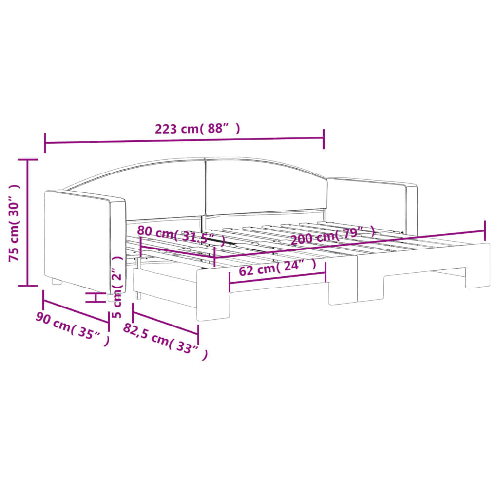vidaXL Καναπές Κρεβάτι Συρόμενος Taupe 80 x 200 εκ. Υφασμάτινος