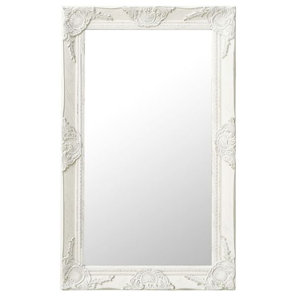vidaXL Καθρέφτης Τοίχου με Μπαρόκ Στιλ Λευκός 50 x 80 εκ.