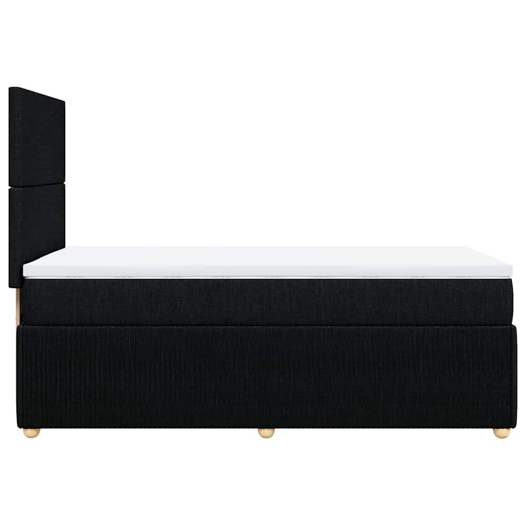 vidaXL Κρεβάτι Boxspring με Στρώμα Μαύρο 90x190 εκ.Υφασμάτινο