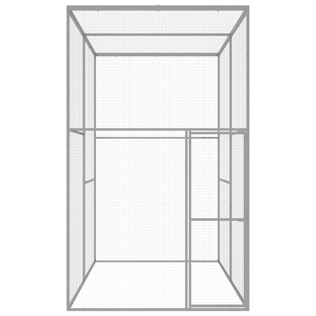 vidaXL Κλουβί Γάτας 3 x 1,5 x 2,5 μ. από Γαλβανισμένο Χάλυβα